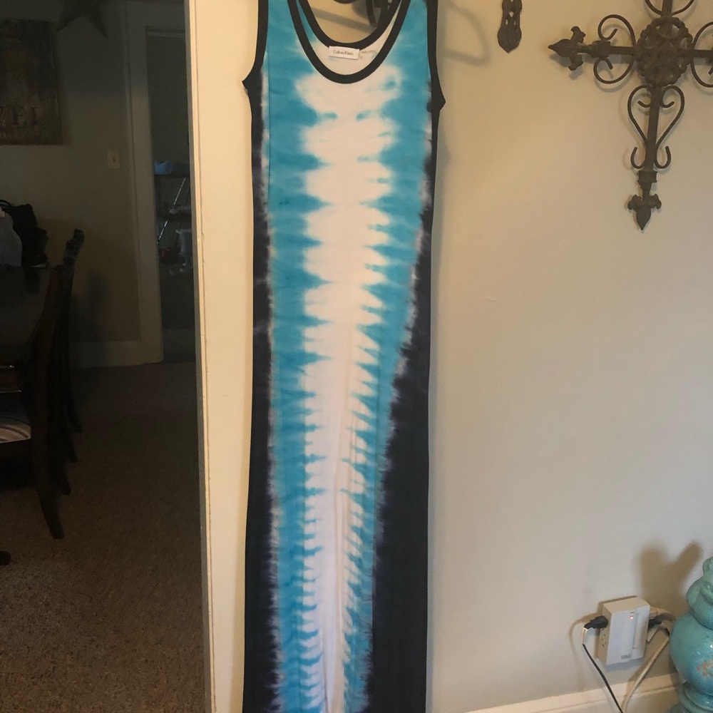 Calvin Klein tie dye maxi dress size 4